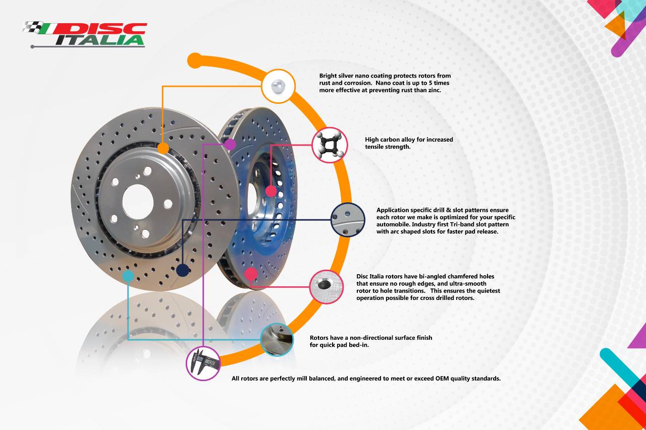 Picture of 2024 Ford Maverick XLT DISCITALIA DRILLED AND SLOTTED Front Rotor DIX24012401